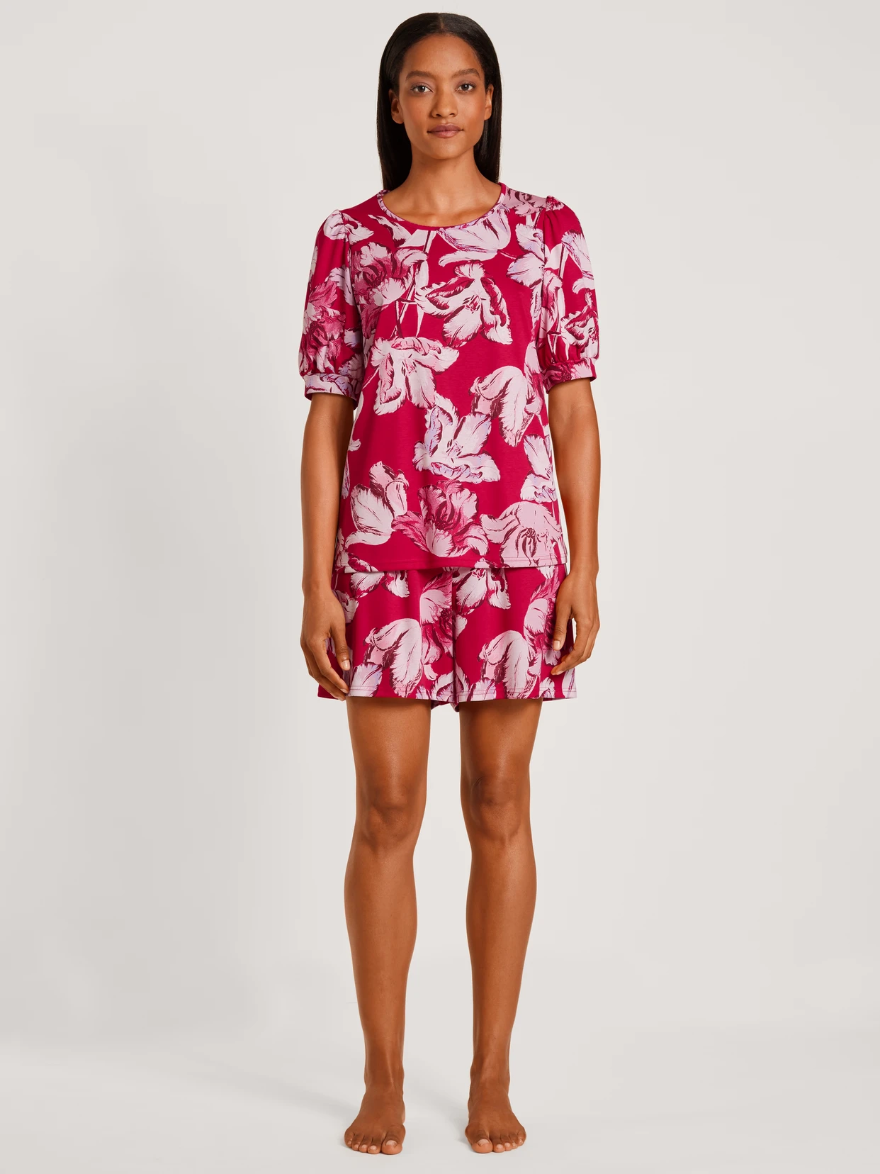 Calida-Blooming-Nights-Kurz-Pyjama-rot-43052-176