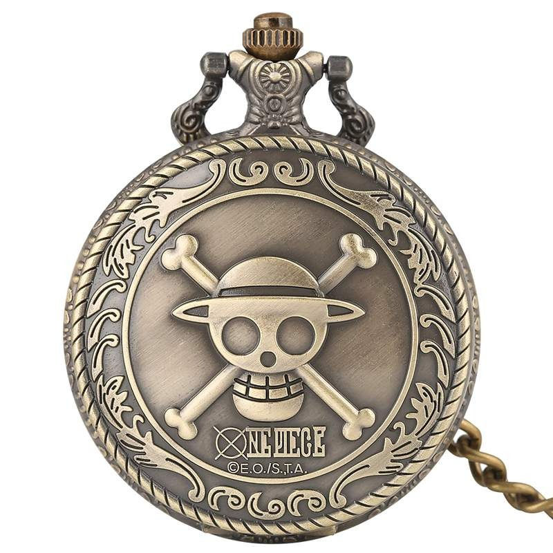 One Piece Pocket Watch w/ Necklace Pendant Chain