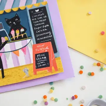 Thumbnail: Ice-Cream Purrlour Cat Card