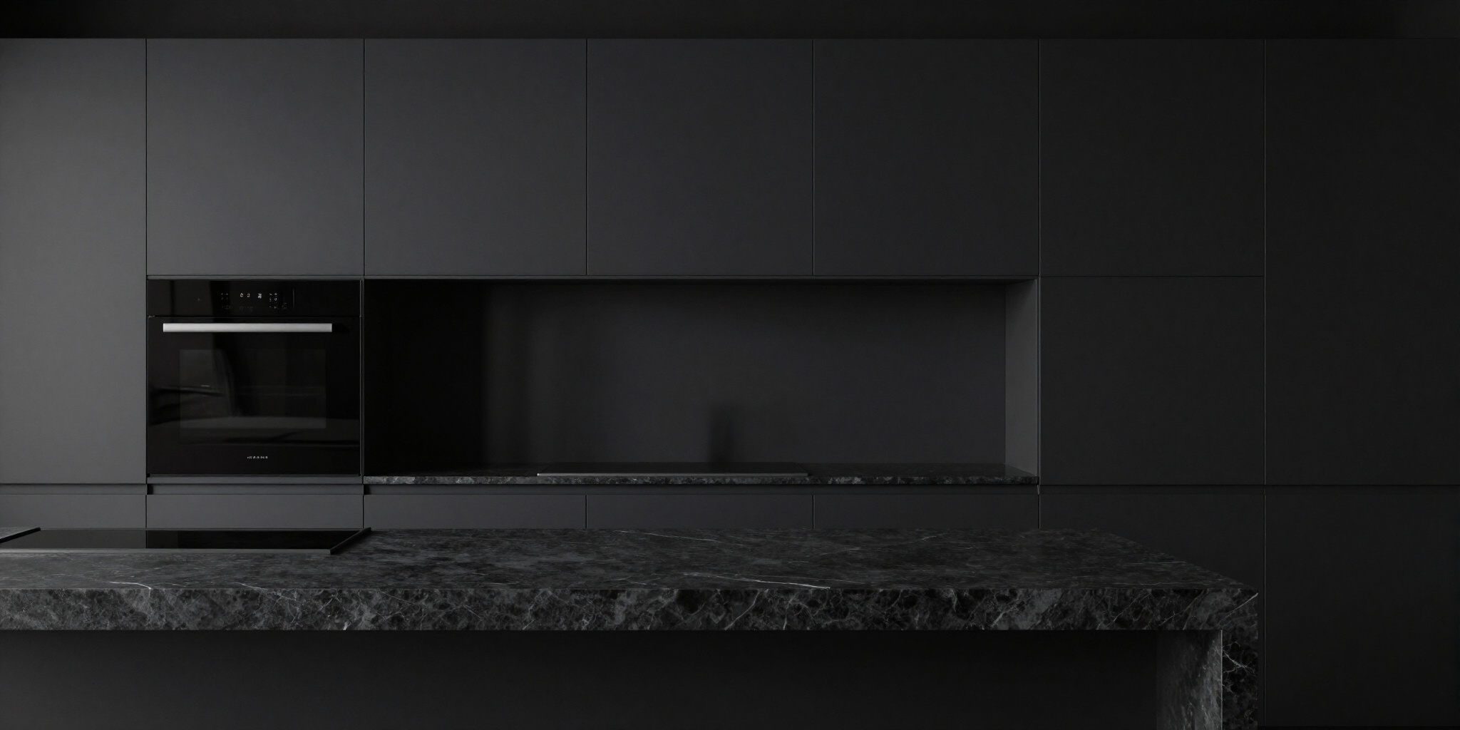 Monochrome architectural kitchen interior