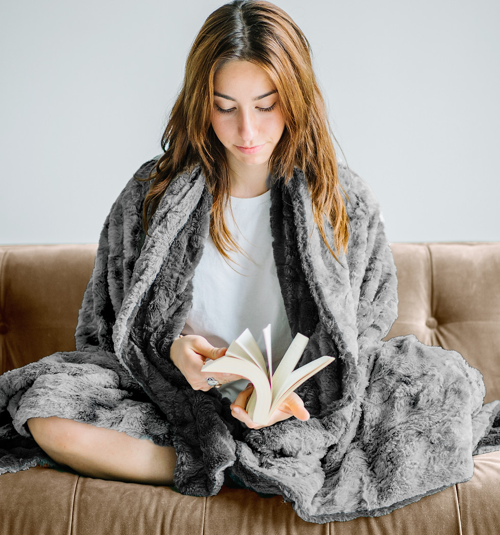 Thumbnail: DOUBLESOFT - Gray Two sided faux throw blanket