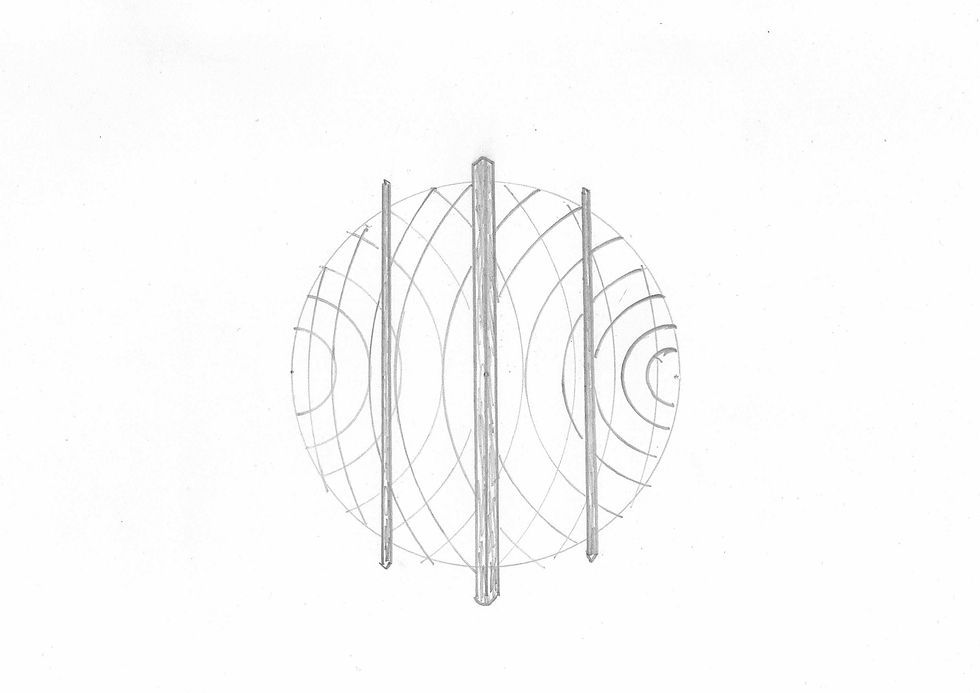 A timeless geometric sketch of a sphere, blending precise lines and athletic grace, captures the essence of creativity and progress in computing through the years.