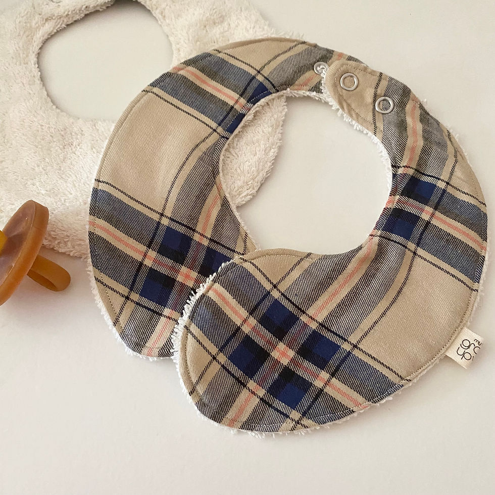 Thumbnail: collar bib  | checks beige