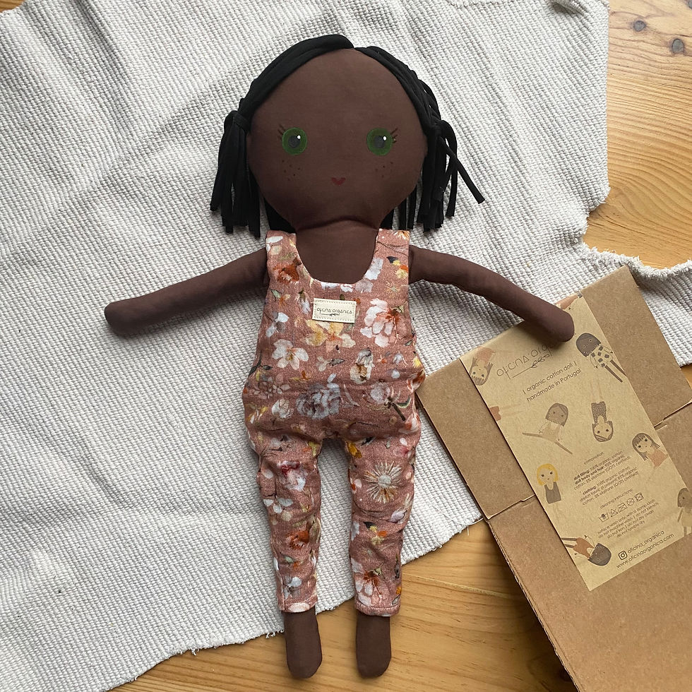 Thumbnail: organic doll | pink flowers