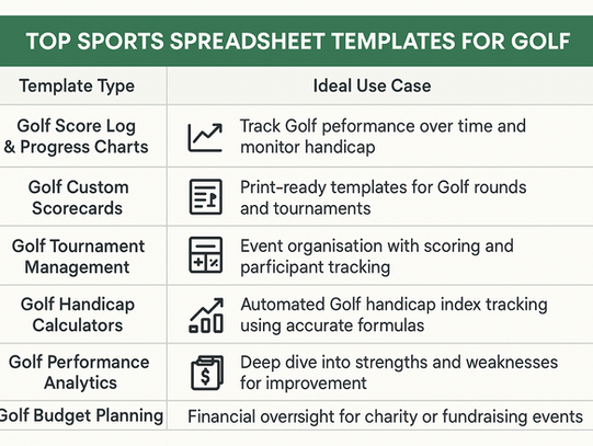 Top Sports Spreadsheet Templates for Golf