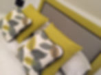 yellow and white curtains