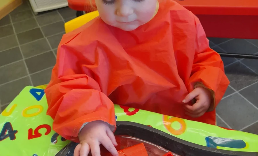 Child playing with blocks