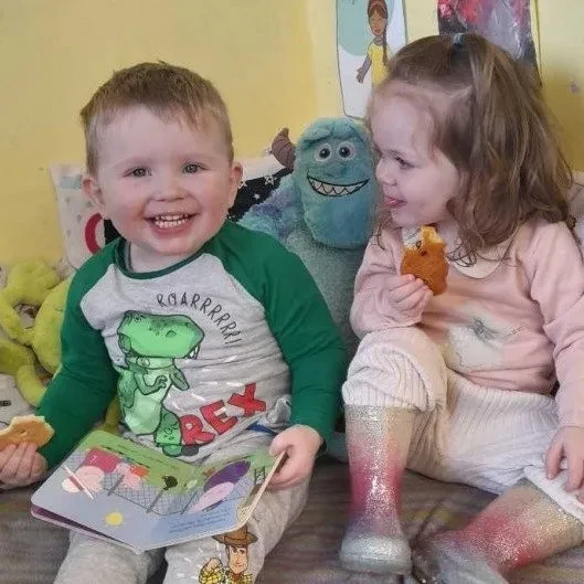 Two children playing