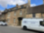 sewards roofing van in front of roofing work