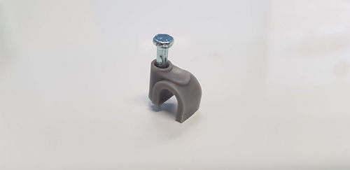 Thumbnail: 6mm Circle cable clips (with Steel Nail) - 1 pack: 100ea