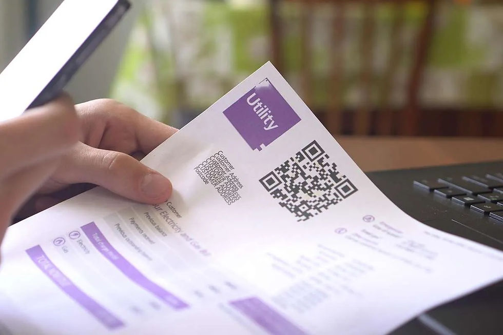 An example of a utility bill