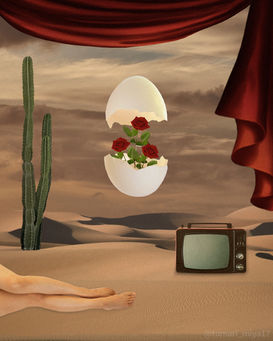 コラージュアーティスト　広告　クリエイター　アートディレクター　アートディレクション　シュルレアル　シュルレアリスム　ダリ　マグリット　アート　アーティスト　イラスト　イラストレーター　デザイン　デザイナー　コラージュ　グラフィックデザイン　グラフィックデザイナー　グラフックアーティスト　デジタルアート　フォトショップ　Photoshop　不思議　ファンタジー　とまりみや　砂漠　空　風景