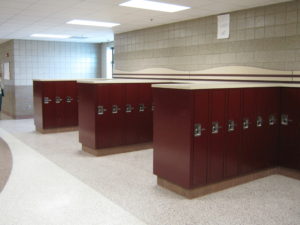Locker Installation Featuring Built-in Bases