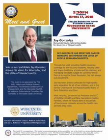 Meet and Greet Democratic Gubernatorial Candidate - Jay Gonzalez