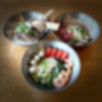 Variety of Pho bowls for mobile content creation