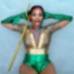 Nina Unrated in Aquaman cosplay floating in water with trident