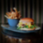 Gourmet burger and fries for mobile content creation