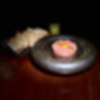 Steak tartare with egg yolk and toast for mobile content creation