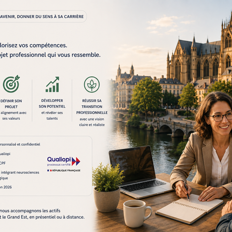 Accompagnement en bilan de compétences par KB Résilience : entretien personnalisé pour définir un projet professionnel, valoriser ses compétences et réussir sa transition de carrière à Metz et dans le Grand Est.