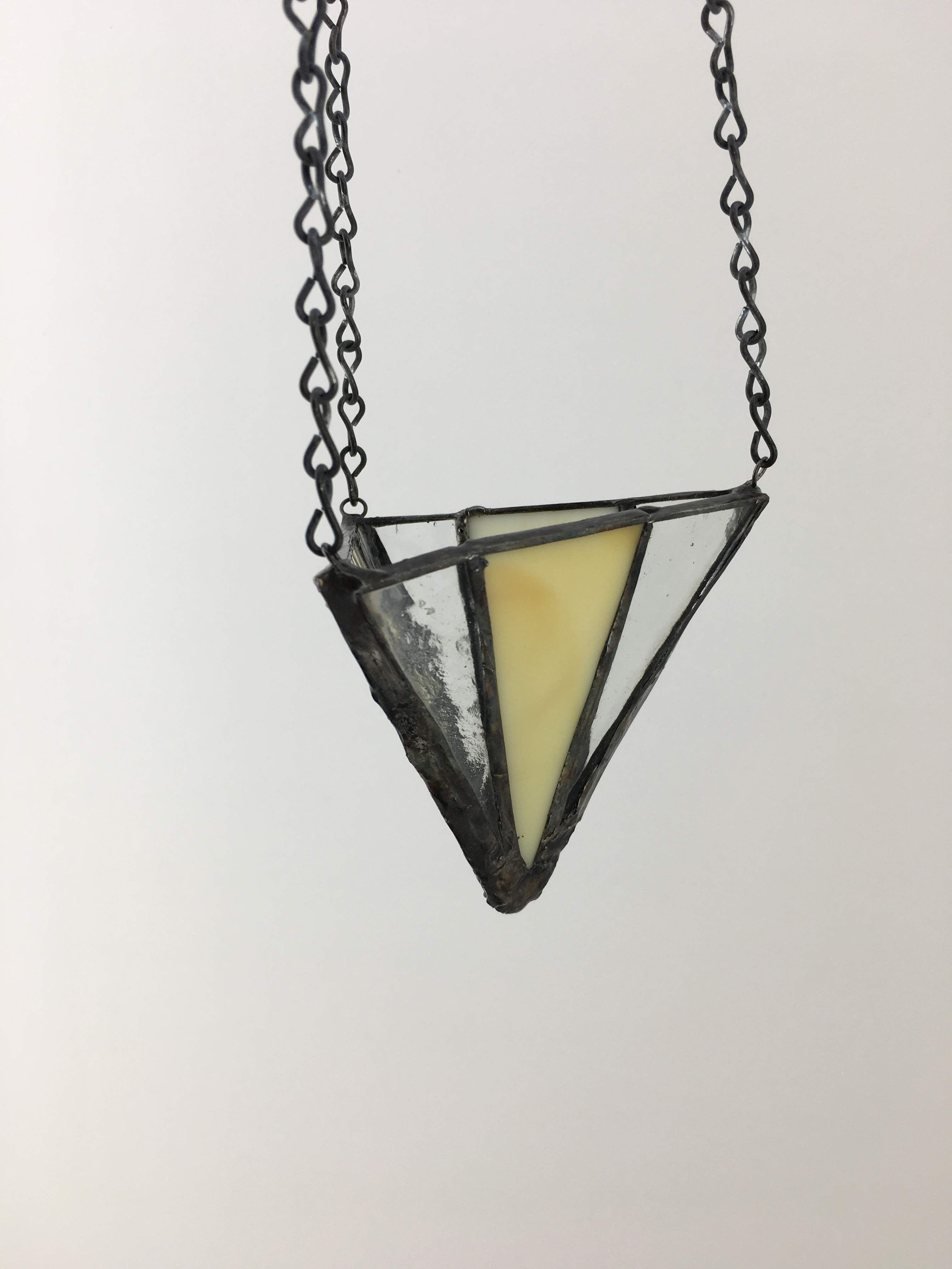 Small V Hanger - clear and cream