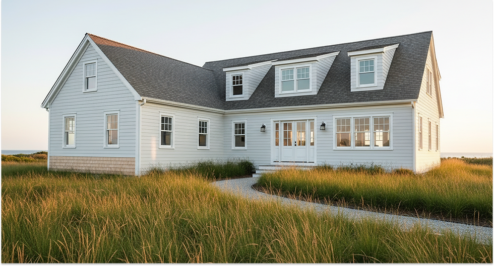 Coastal home with professional siding installation in Martha’s Vineyard overlooking natural landscape