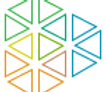 Multicolored triangle logo