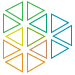 logotipo de triángulo multicolor