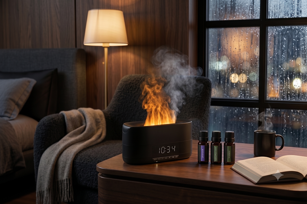 Thumbnail: 5-in-1 Bluetooth Flame Diffuser | Alarm Clock, Ultrasonic Humidifier & Essential
