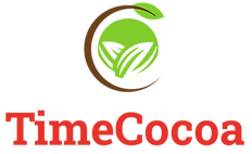 TimeCocoa logo – brand for cocoa, grains, flours, and essential food exports