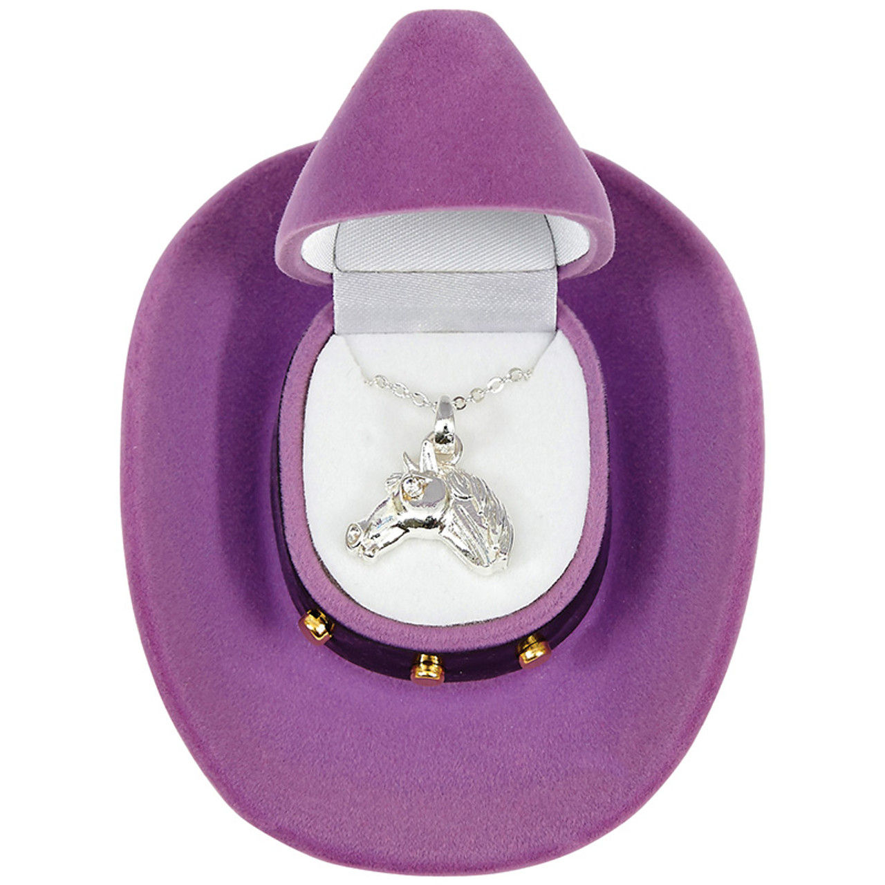 Horse Head Necklace in Cowboy Hat Gift Box