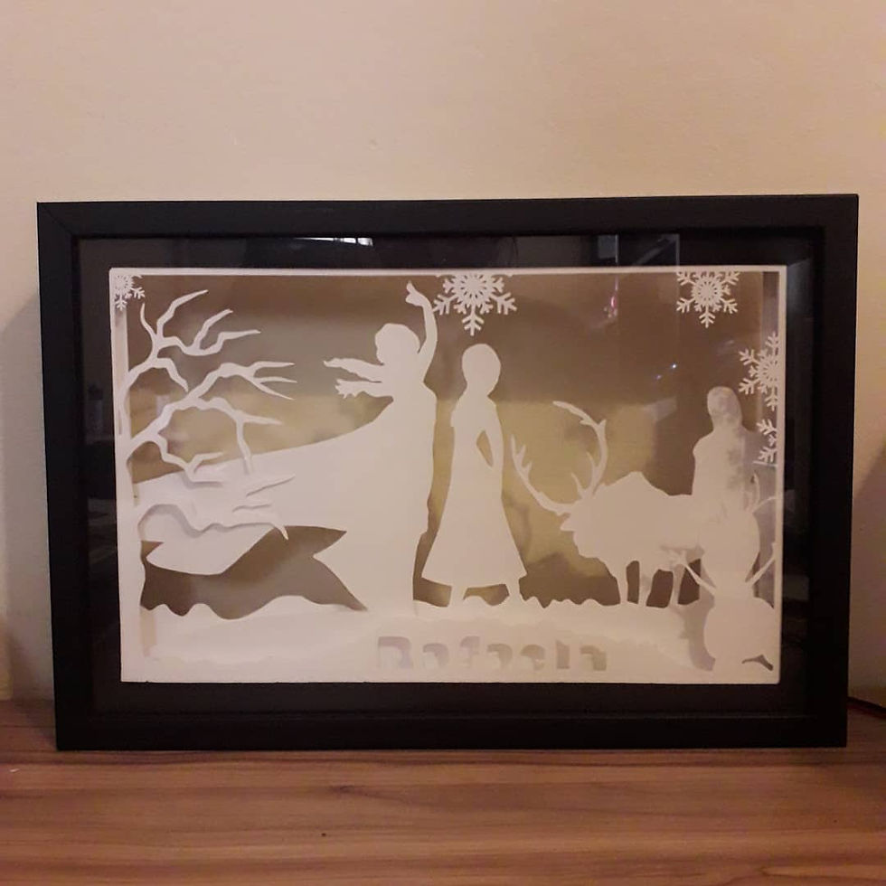 Miniatura: Luminária Frozen -Moldura de Madeira