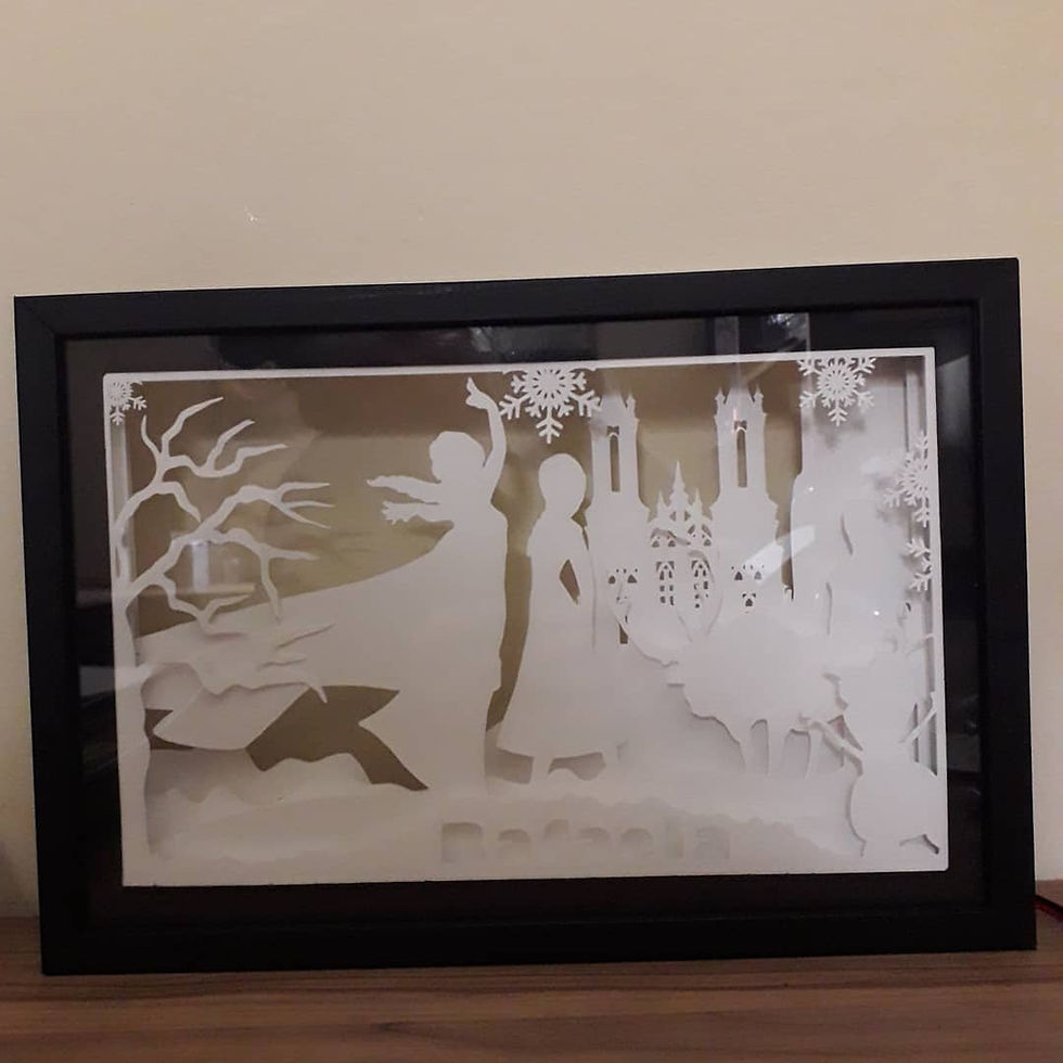 Miniatura: Luminária Frozen -Moldura de Madeira