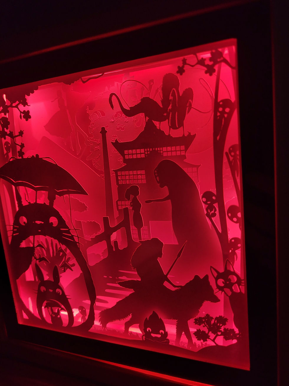 Miniatura: Luminária Studio Ghibli - Moldura de Madeira