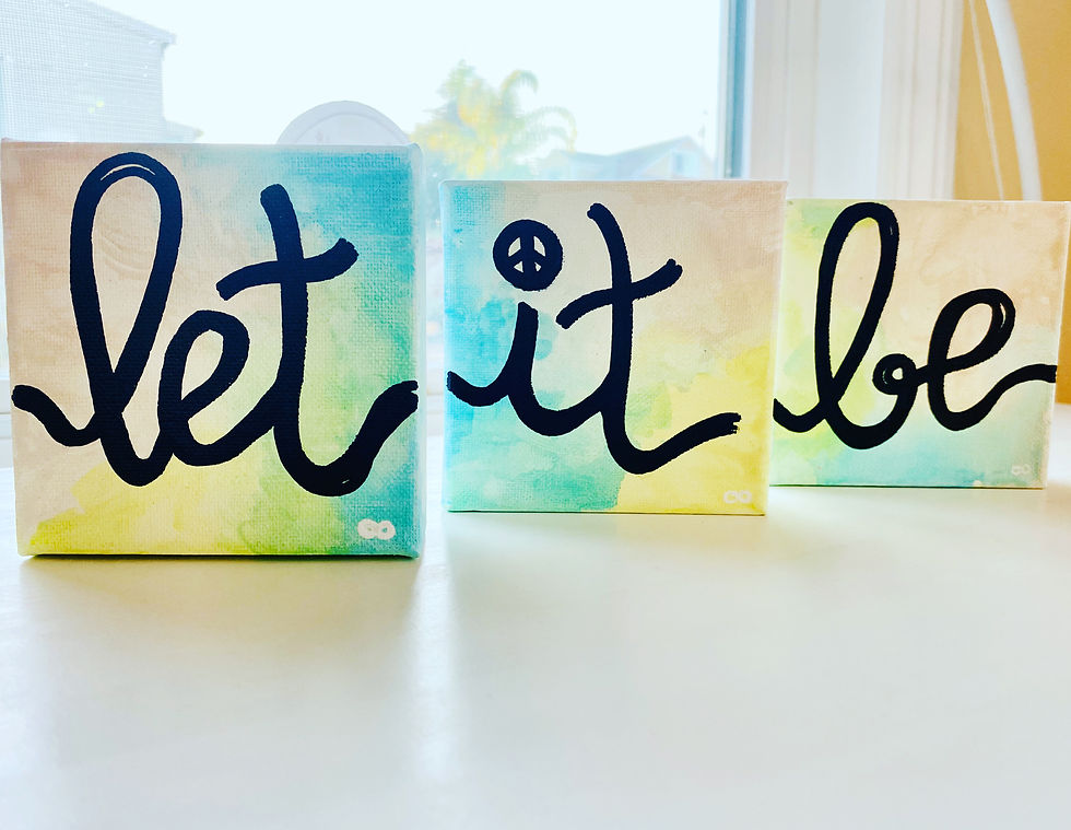 Thumbnail: 3 Minis: 4x4" Custom Triptych Paintings 