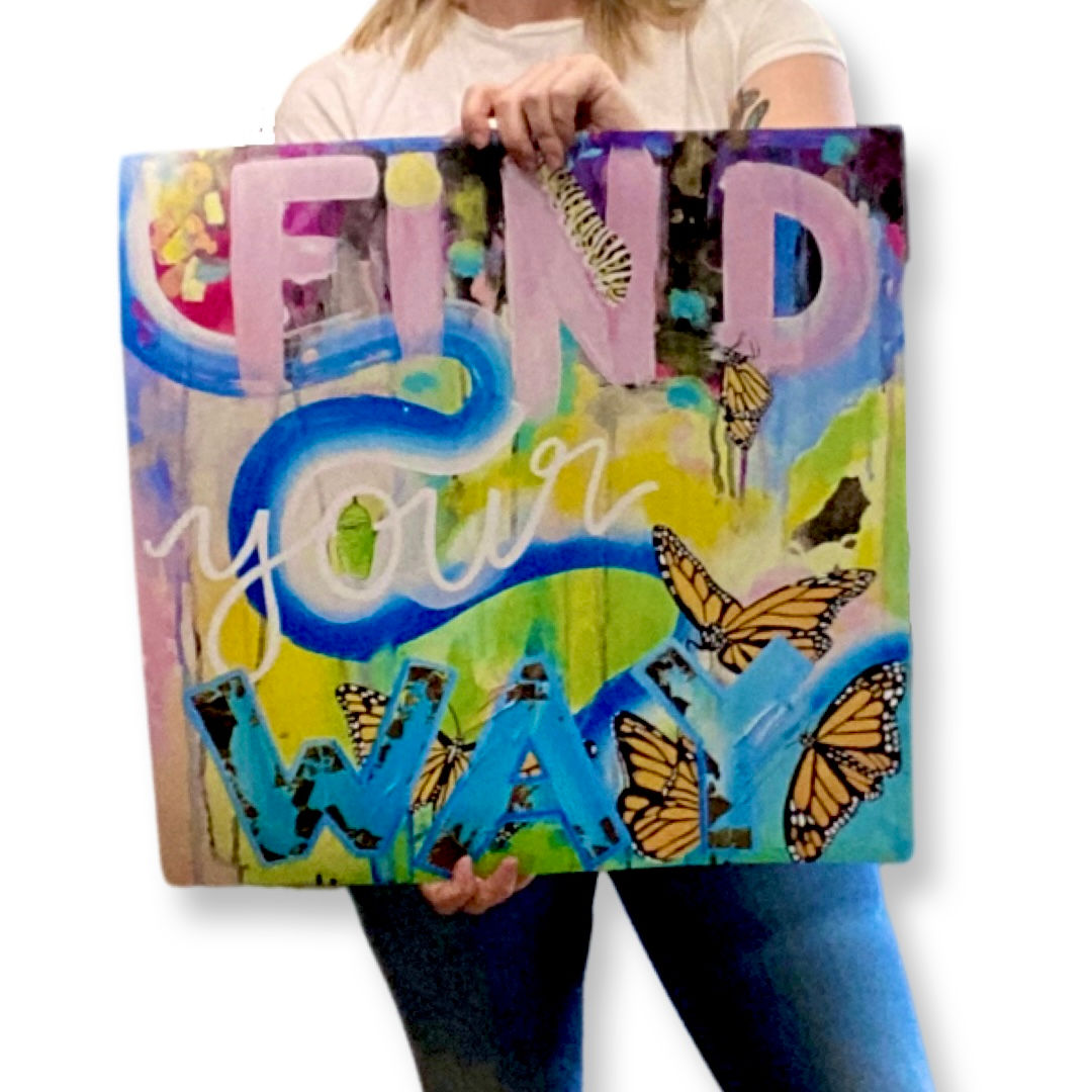 Find Your Way 20x20" with Gold Leaf