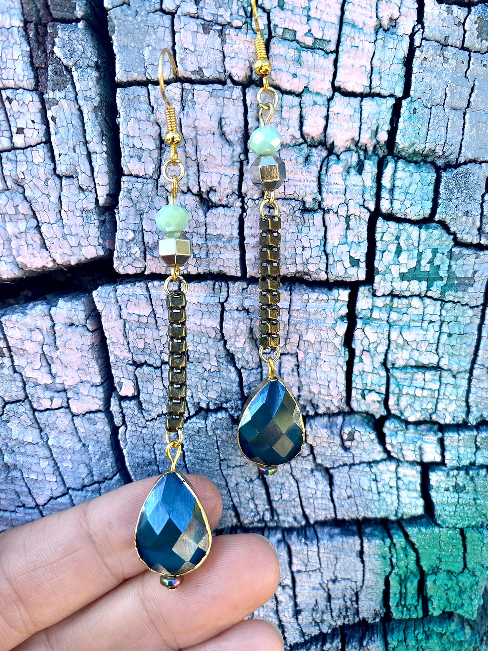 Thumbnail: Lagrima Teal Earrings