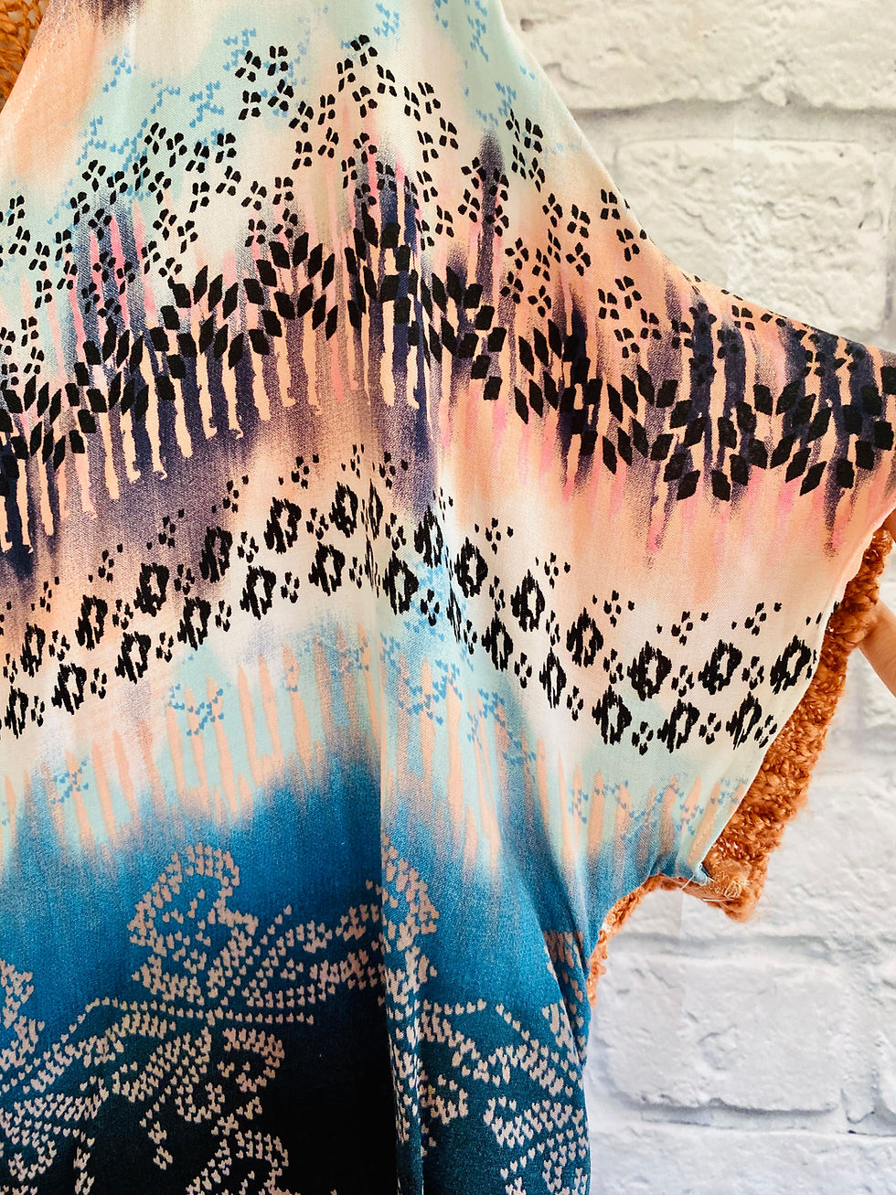 Thumbnail: Spring Forth // Colorful Tribal Print Crop Tunic