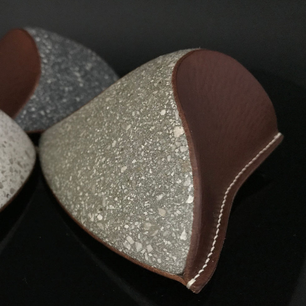 Thumbnail: 'Weight For Me' Paperweights - Concrete & Leather