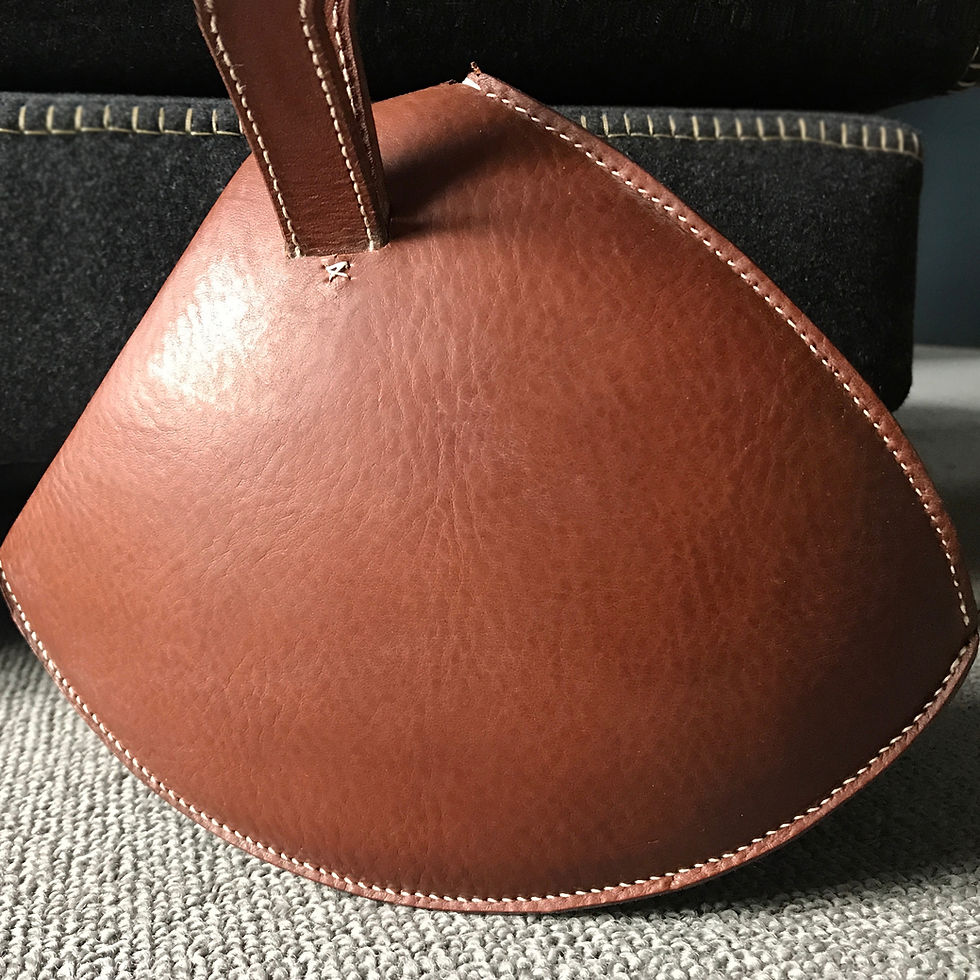 Thumbnail: 'Fullstop' Doorstop  Polished Concrete & Leather