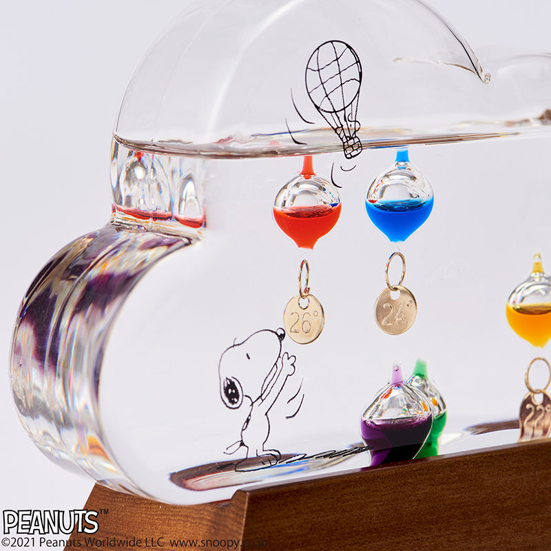 Thumbnail: (代購)日本茶谷産業 Snoopy 史努比雲朵造型玻璃漂浮氣球伽利略溫度計 Galileo Thermometer