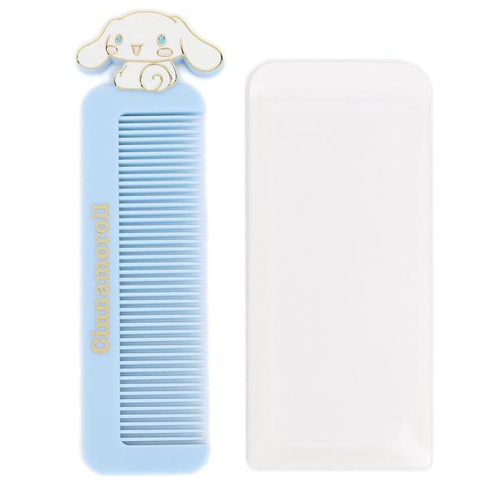 縮圖：日本 Sanrio Cinnamoroll 玉桂狗 便攜短梳 附收納套 Mascot Compact Comb with Storage Case