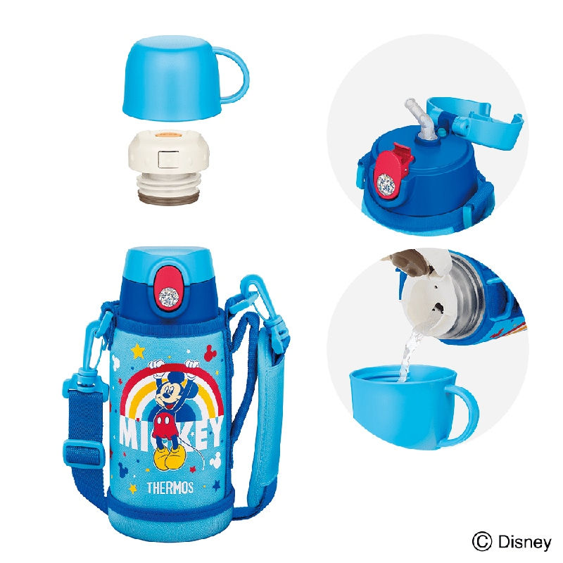 縮圖：(代購)日本 Thermos 膳魔師 x Miffy / Disney Mickey / Minnie 兒童適用不銹鋼真空保冷保溫一鍵式便攜水壺 600ml