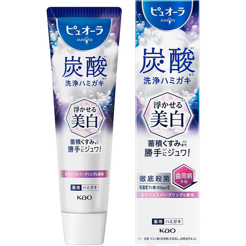 KAO Japan PureOra Carbonic Acid Whitening Toothpaste (95g/3.2oz.)