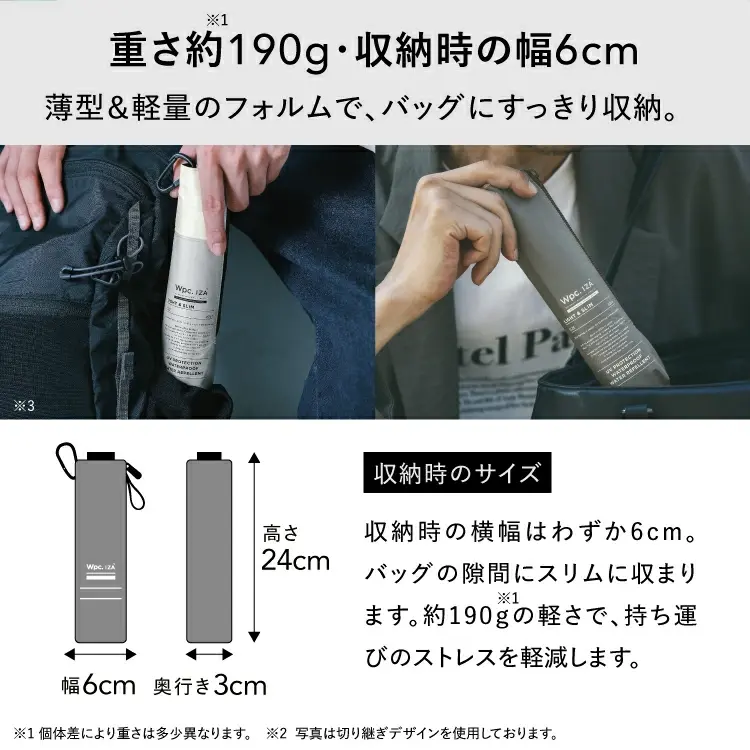 縮圖：(代購)日本wpc IZA Type:LIGHT＆SLIM ZA007 完全遮光最高防水性撥水功能 超輕量薄身晴雨兼用縮骨折疊短雨遮 Umbrella 190g