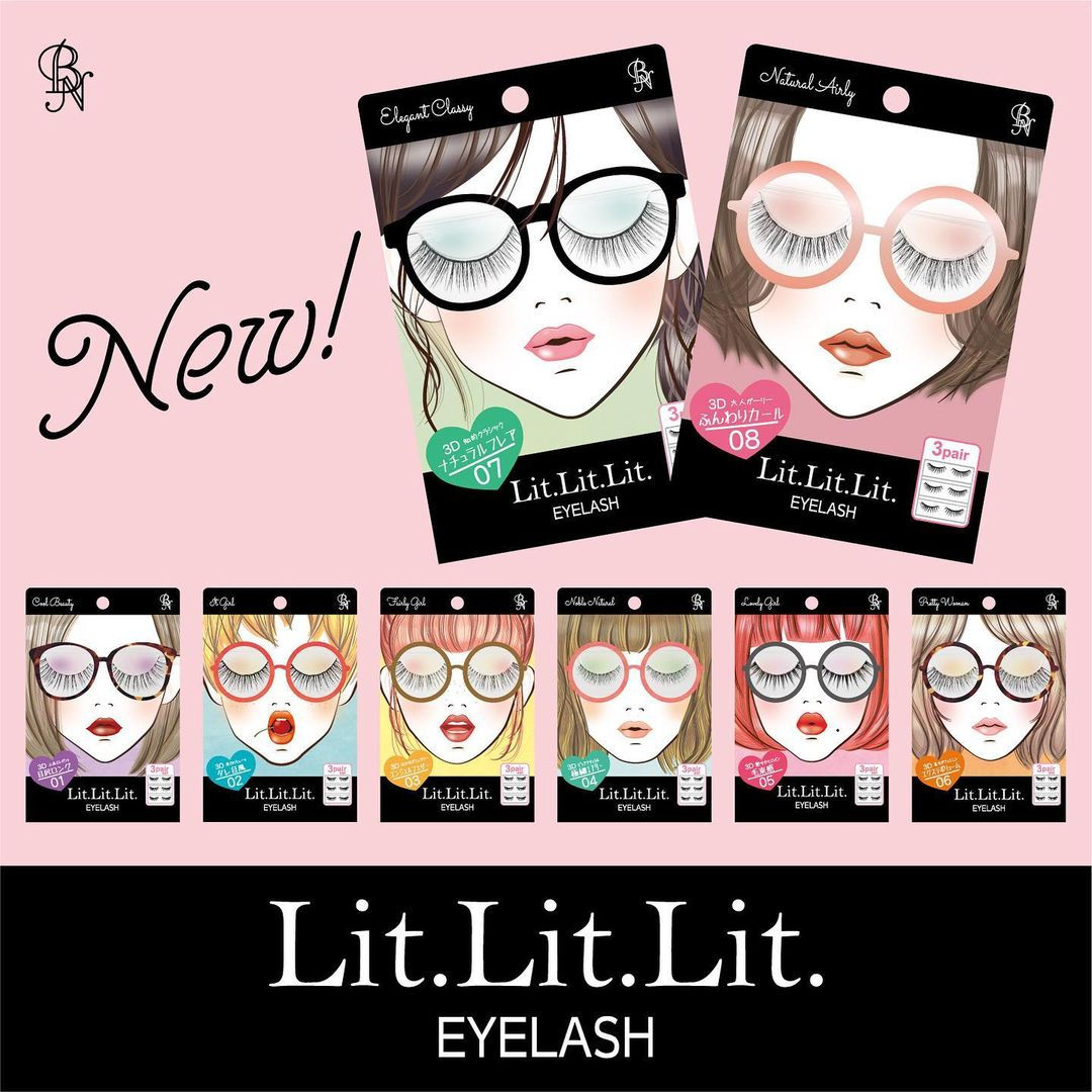 日本BN Lit.Lit.Lit. 假眼睫毛 3D Eyelash Kit (一盒3對) 3 pairs