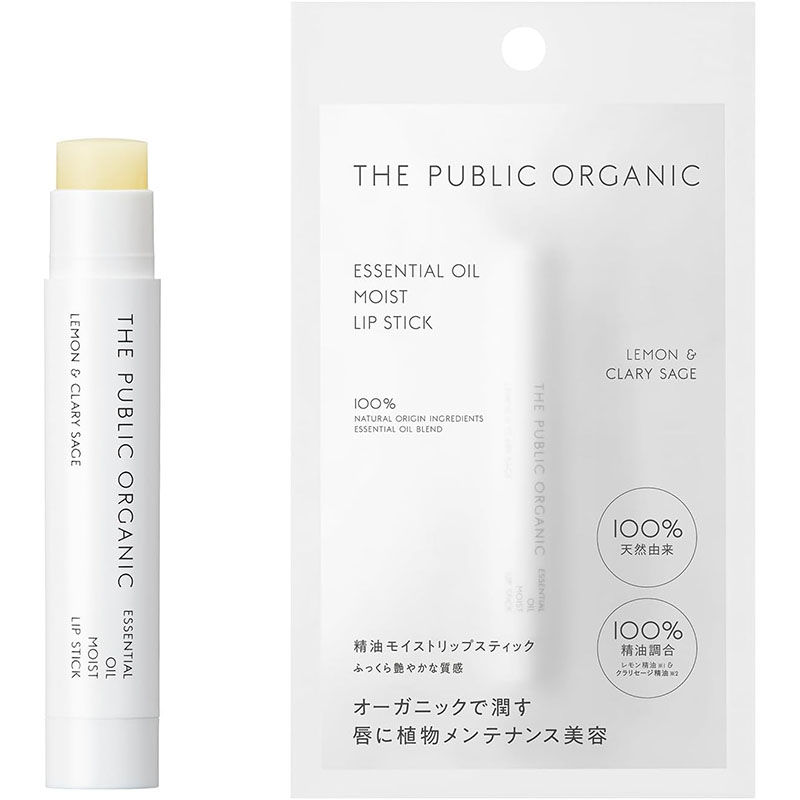 縮圖：(代購)日本新升級版 The Public Organic 100%有機精油調合保濕潤唇膏 Essential Oil Moist Lip Stick LDK