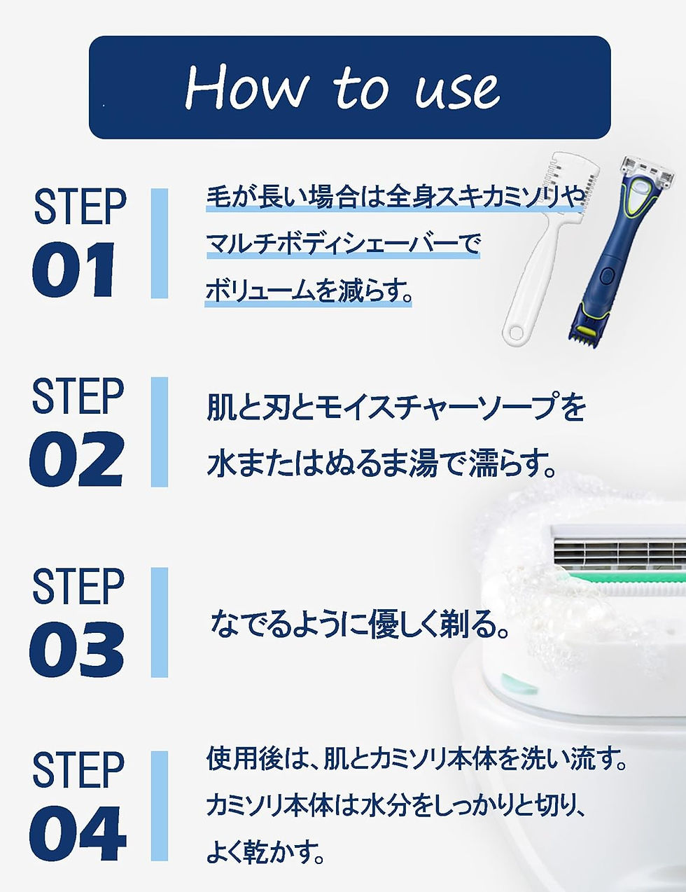 縮圖：(代購)日本Schick Styling Partner 男士全身用保濕成分剃刀除毛修剪器 Moisture Soap Shaver