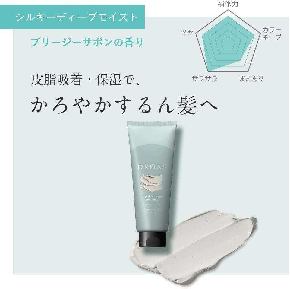 縮圖：(代購)日本 DROAS 礦物泥絲滑深層滋潤保濕護髮膜 Silky Deep Moist Hair Mask Treatment 200g