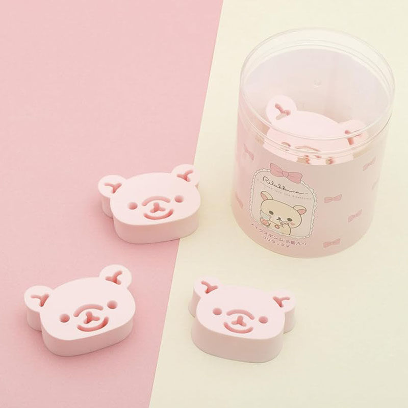 Thumbnail: (代購)日本San-X Rilakkuma Makeup Sponge Puff 鬆弛熊限量版 啡熊/白熊 熊仔頭化妝粉撲組合 (一盒5個) - 2款可選