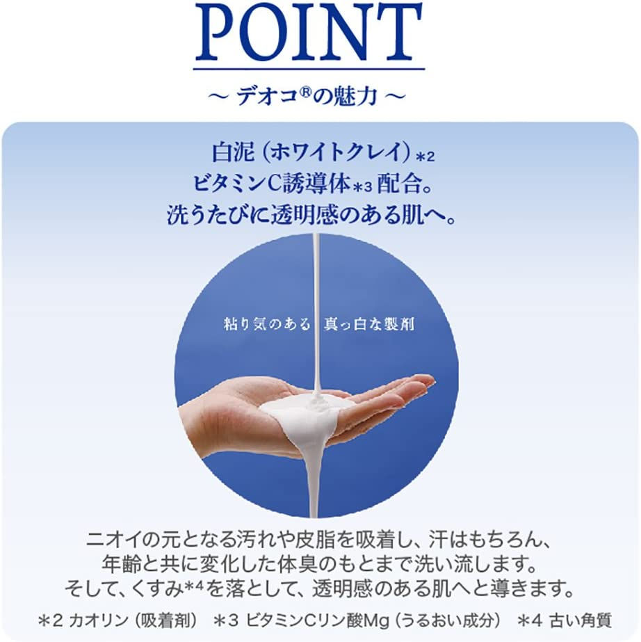縮圖：(代購)日本樂敦 Rohto Deoco 白泥淨透除味沐浴乳 Body Cleanse Deodorant Wash